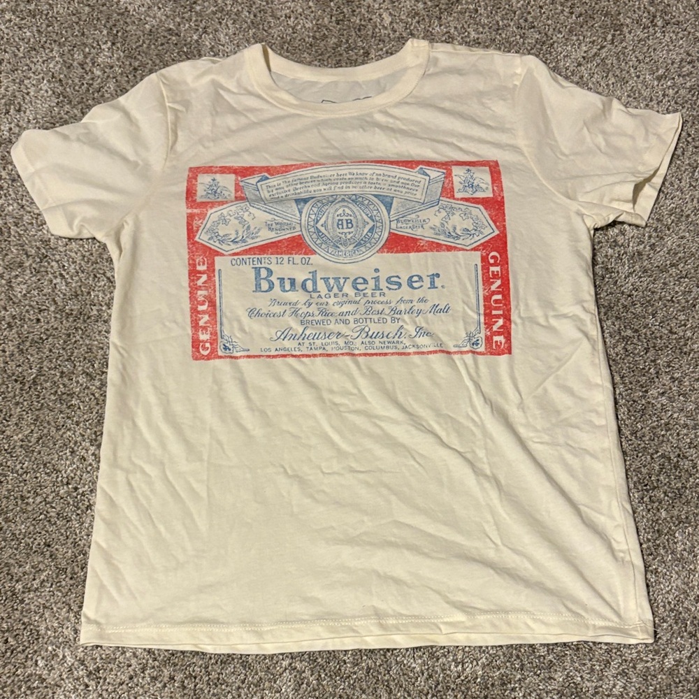 Budweiser Vintage Red and Cream Tee